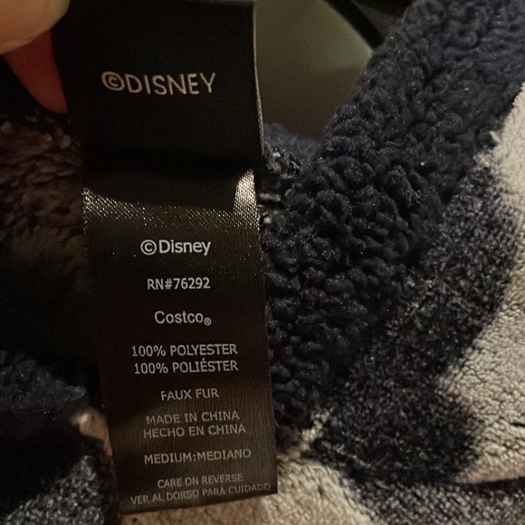 Disney, navy/gray Mickey Mouse fleece hoodie, size Med - Picture 4 of 5